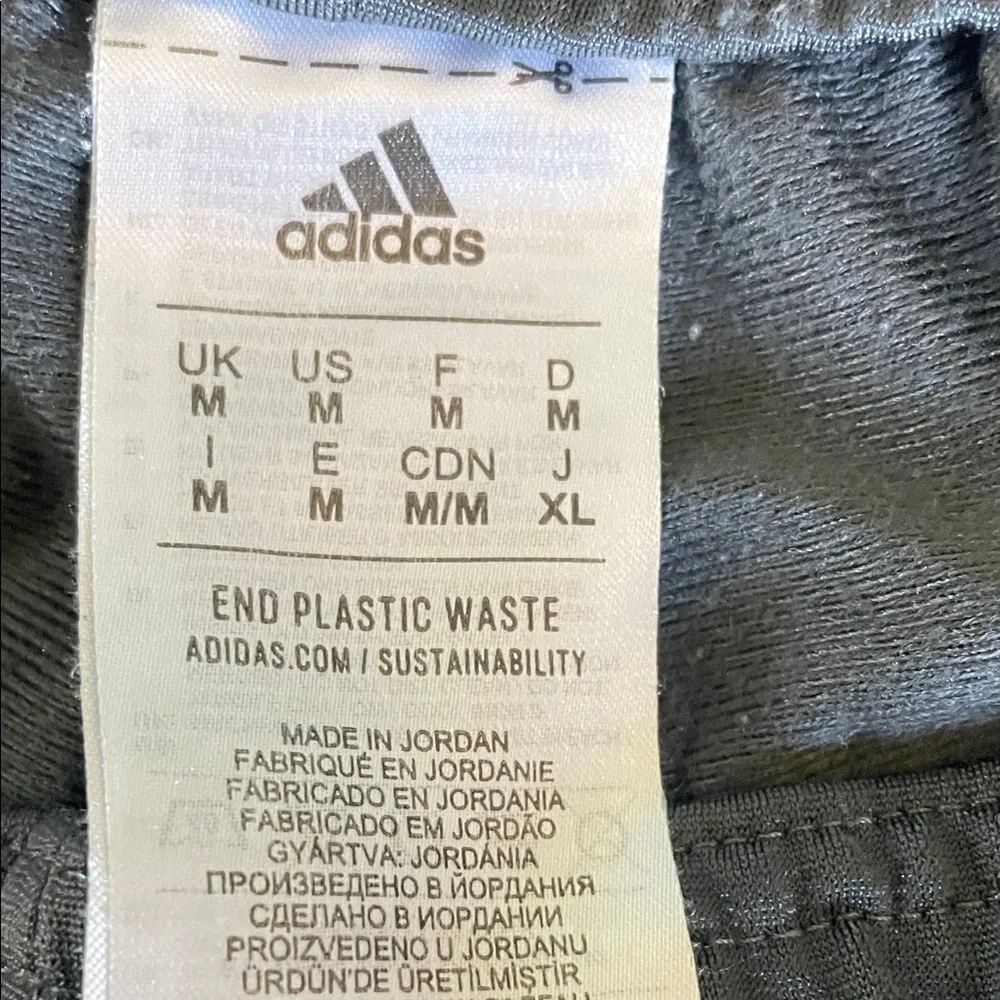 adidas Black Sweatpants with Blue Logo and Side Detail | M